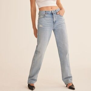 Mid Rise Straight Leg Women’s Jeans - Light Blue